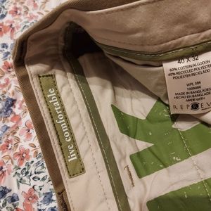 LIFE KHAKI PANTS 40W X 32L PLAIN FRONT RELAXED STRAIGHT